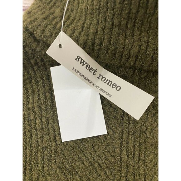 Sweet Romeo olive green turtle neck sweater with high low hem nwt medium - Picture 10 of 12